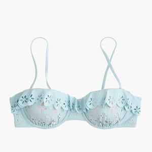 J Crew ruffle demi underwire bikini top 32B New